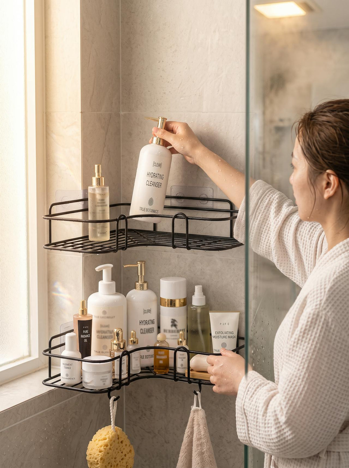 Wall-Mounted Grooming Supplies Shelf