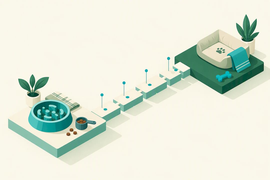 Geometric illustration of gradual eating progress