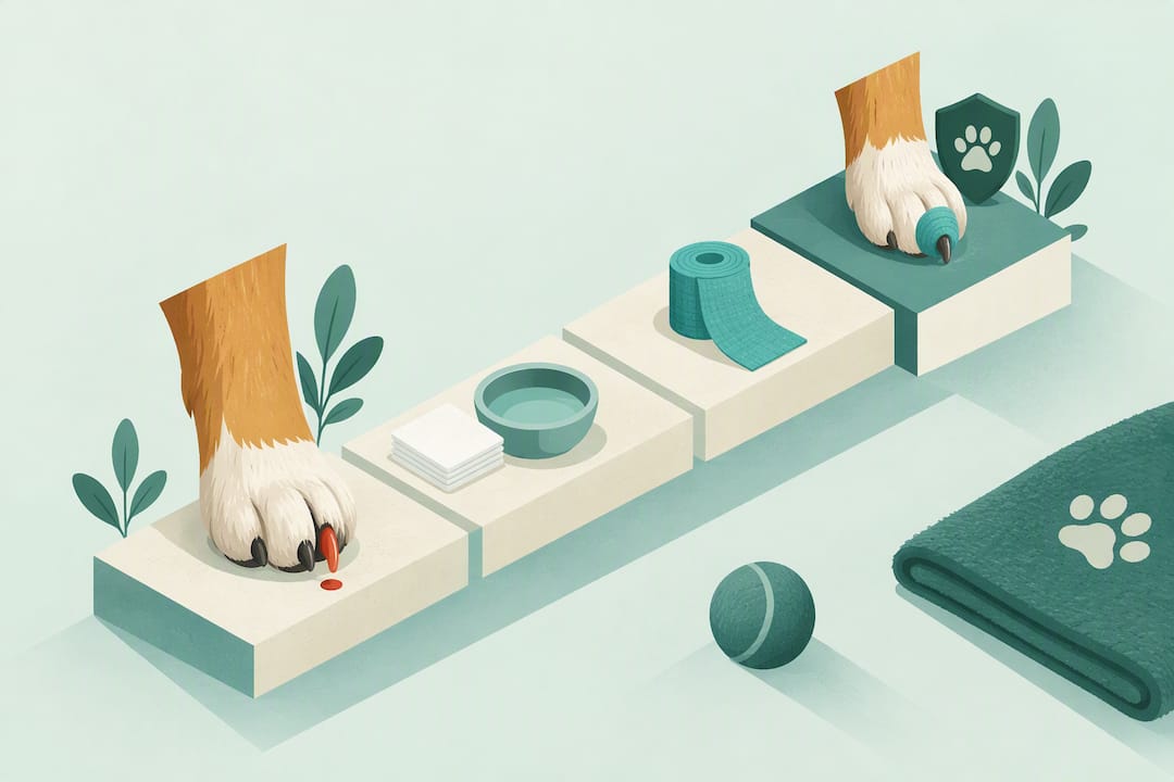 Minimalist geometric card about calm nail care