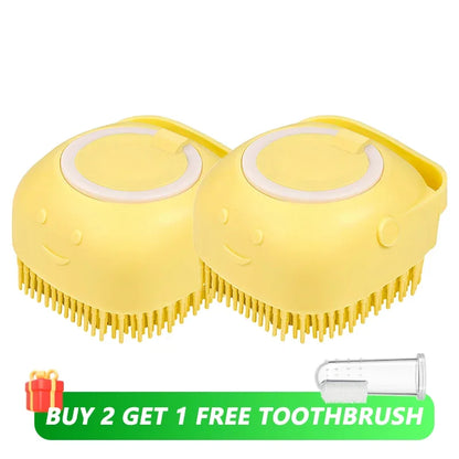Pet Bath Brush with Shampoo Dispenser