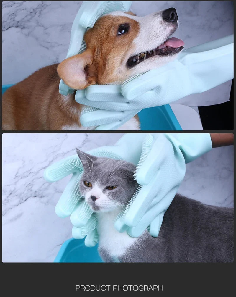 Silicone Pet Bath & Grooming Glove