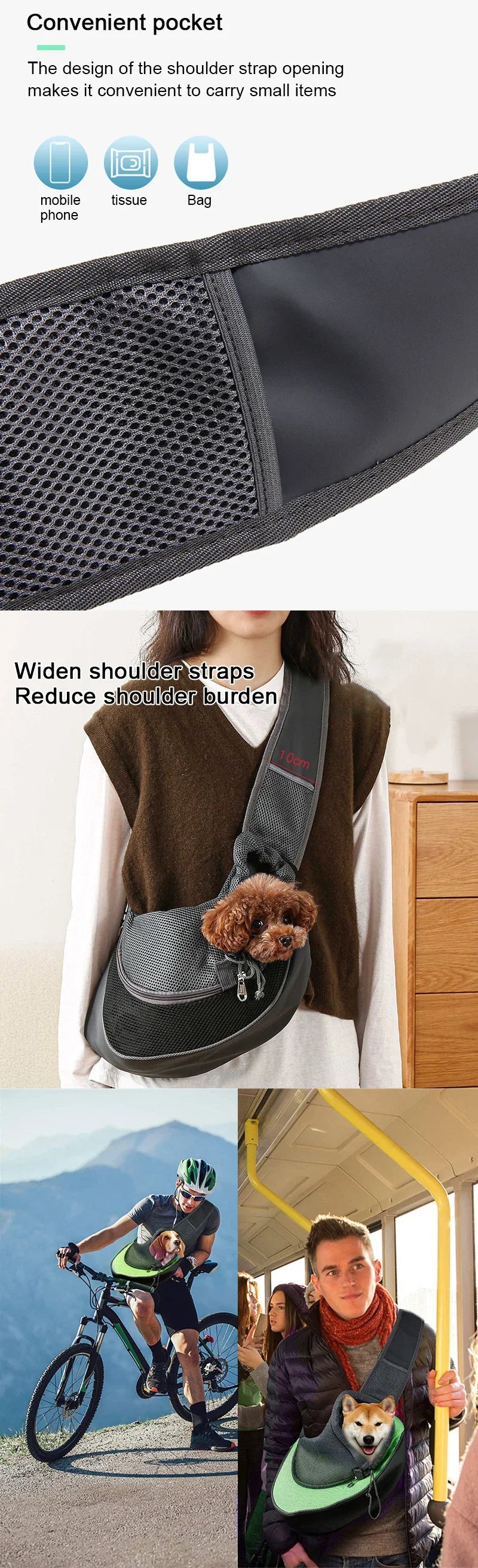 Mesh Pet Sling Carrier