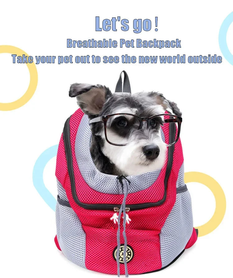 Double-Shoulder Mesh Pet Backpack
