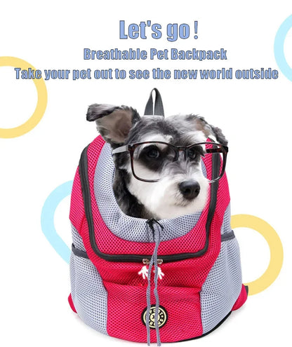 Double-Shoulder Mesh Pet Backpack