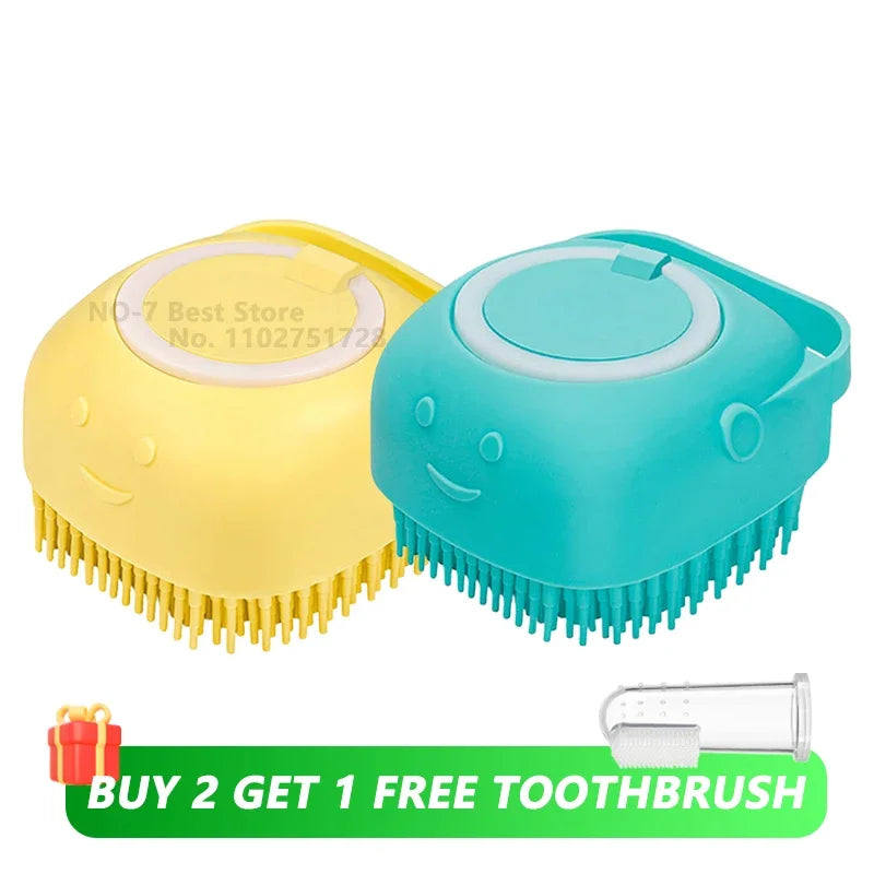 Pet Bath Brush with Shampoo Dispenser