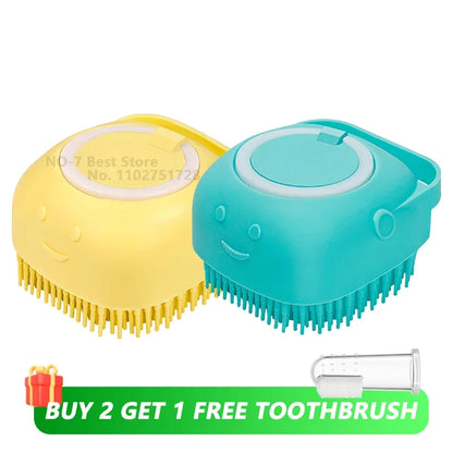 Pet Bath Brush with Shampoo Dispenser