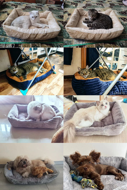 Square Plush Calming Pet Bed