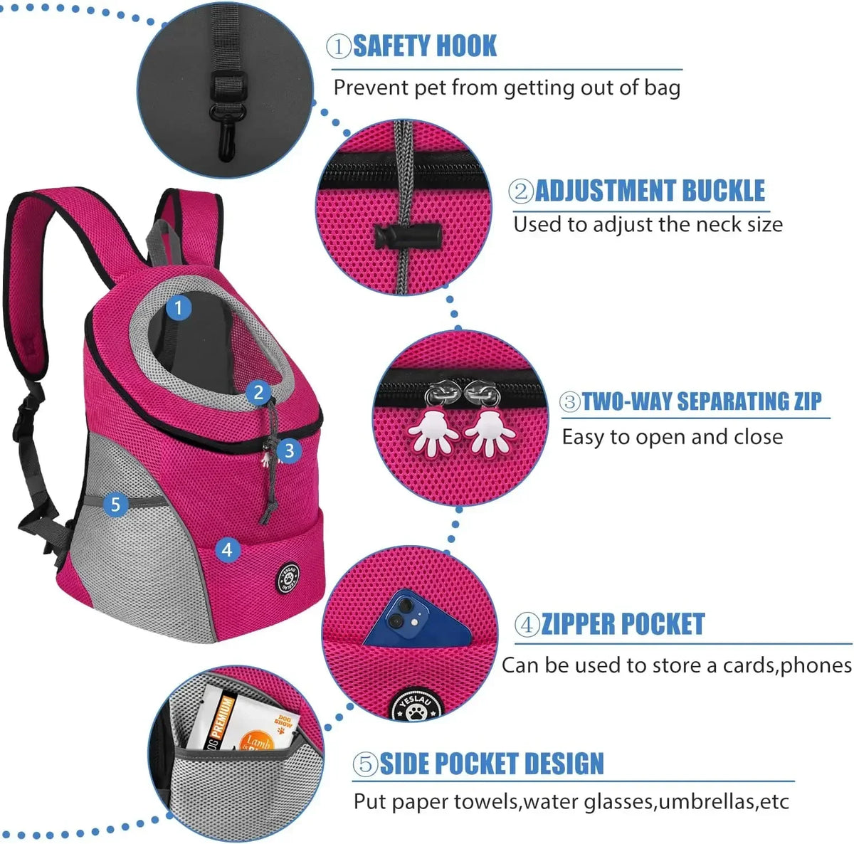 Double-Shoulder Mesh Pet Backpack