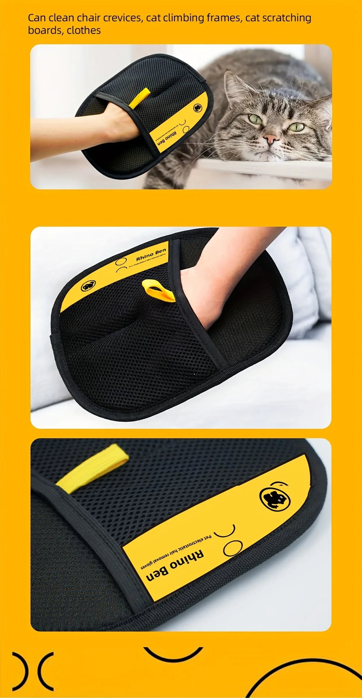 Deshedding Pet Grooming Gloves