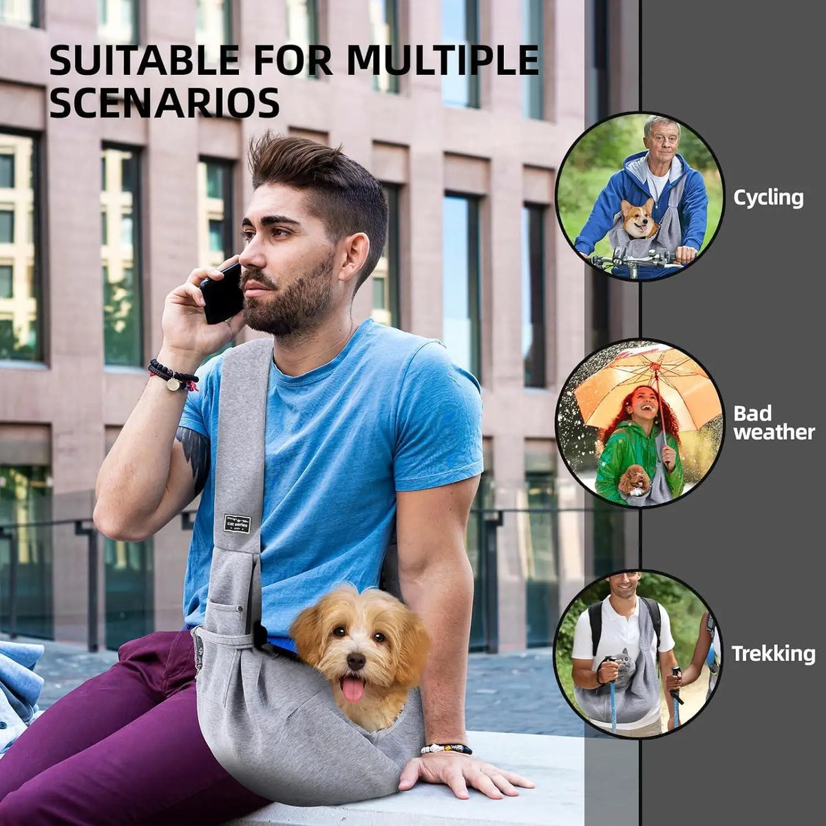 Cotton Crossbody Pet Sling