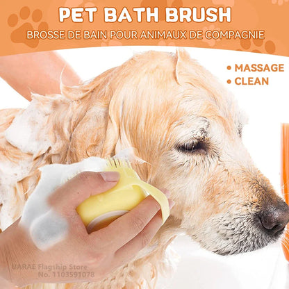 Pet Bath Brush with Shampoo Dispenser
