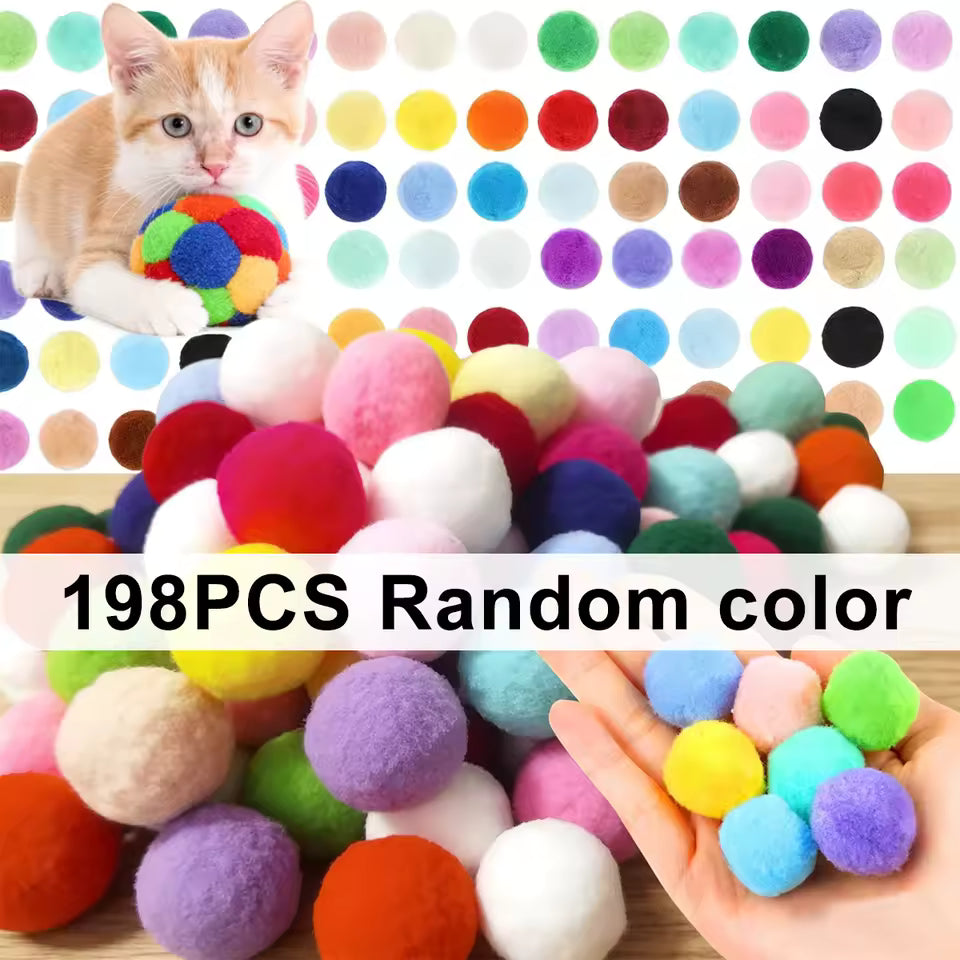 98-Piece Plush Cat Ball Set