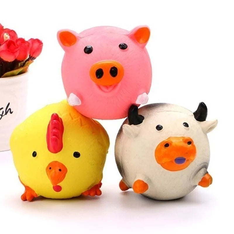 Squeaky Farm Animal Dog Toy