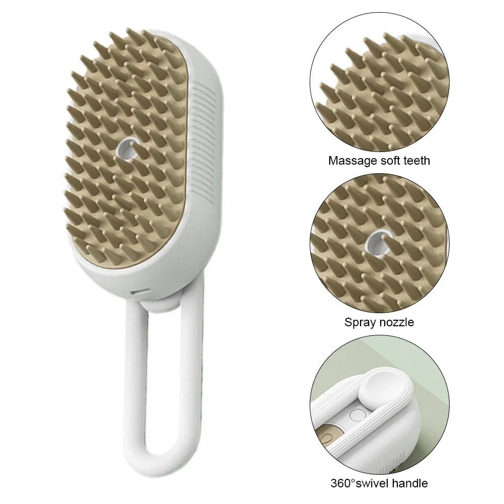 USB Rechargeable Pet Steam Brush