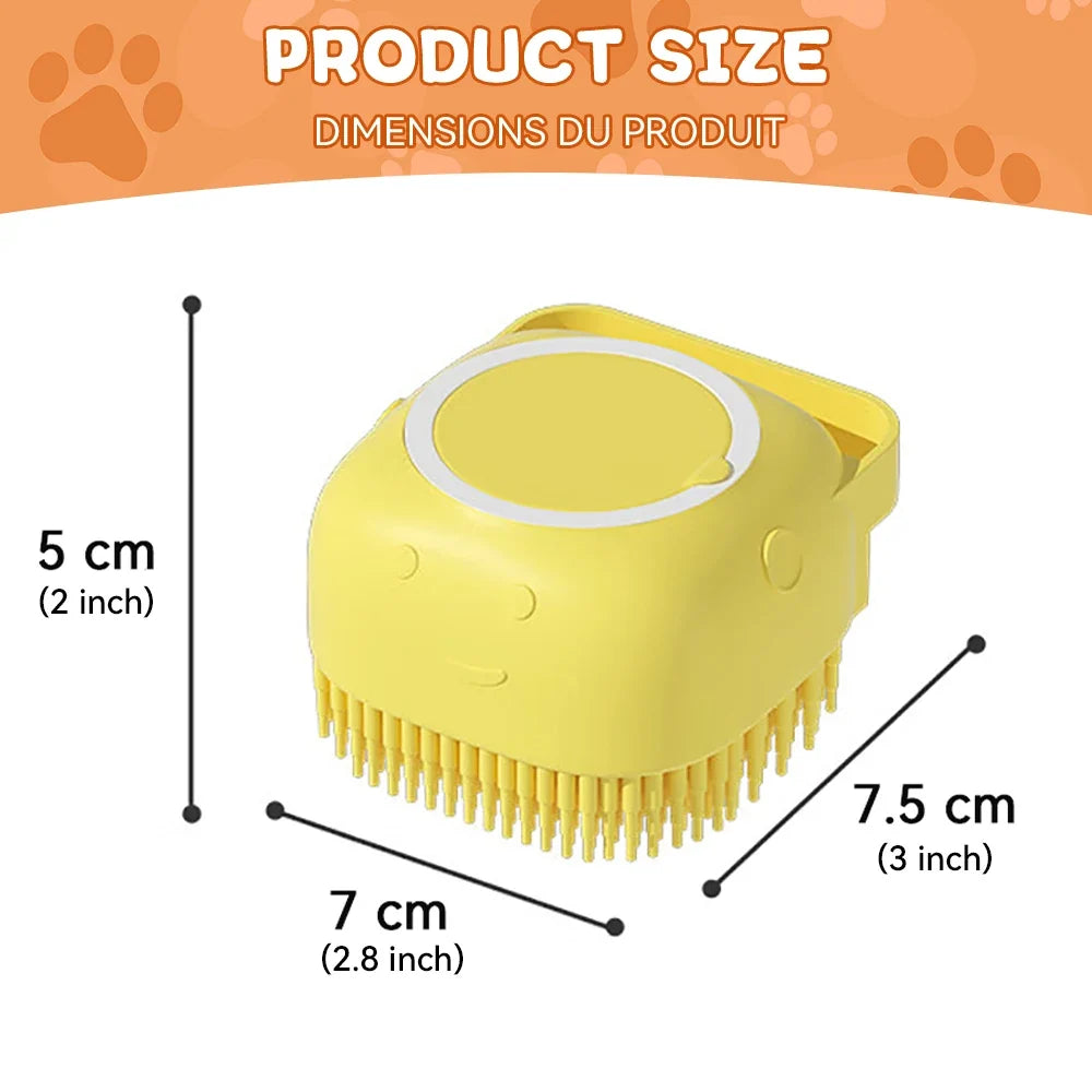 Pet Bath Brush with Shampoo Dispenser