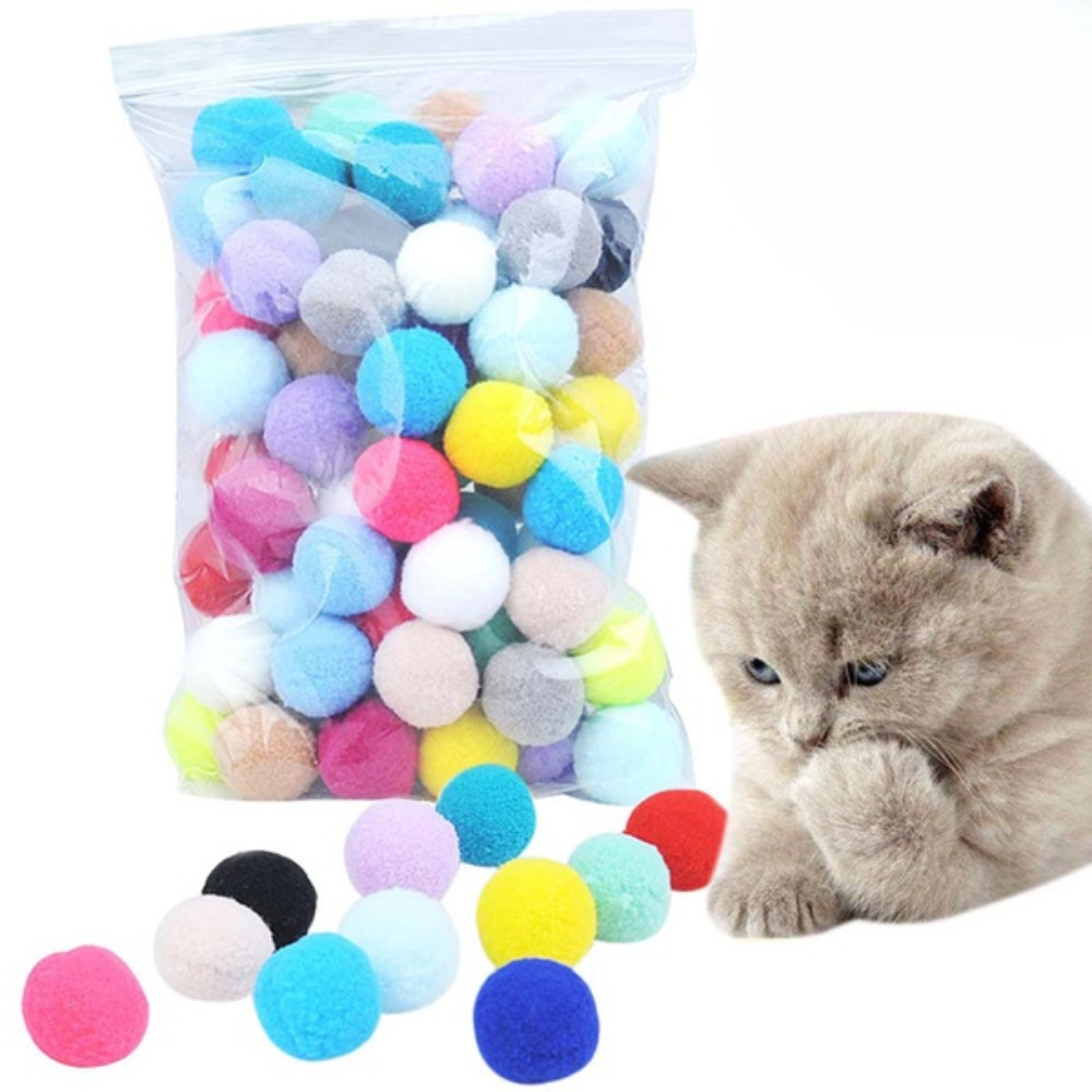 98-Piece Plush Cat Ball Set