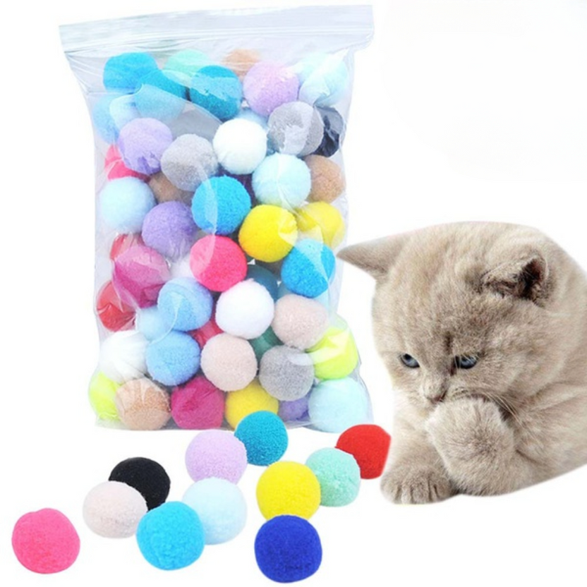 98-Piece Plush Cat Ball Set
