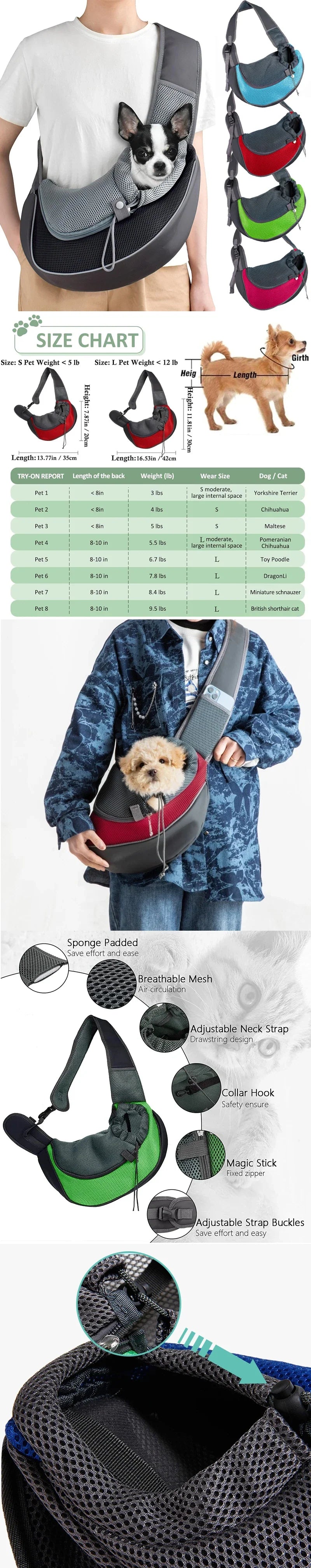 Mesh Pet Sling Carrier