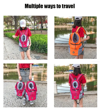 Double-Shoulder Mesh Pet Backpack