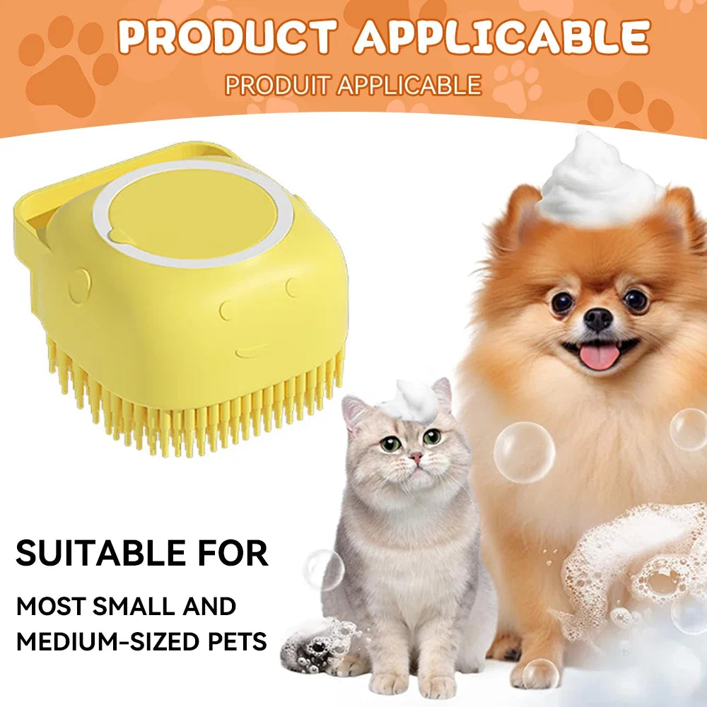 Pet Bath Brush with Shampoo Dispenser