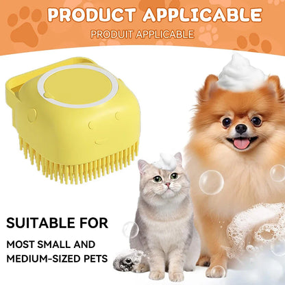 Pet Bath Brush with Shampoo Dispenser