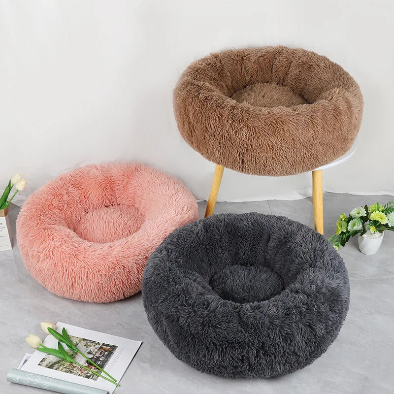 Round Plush Pet Nest Bed