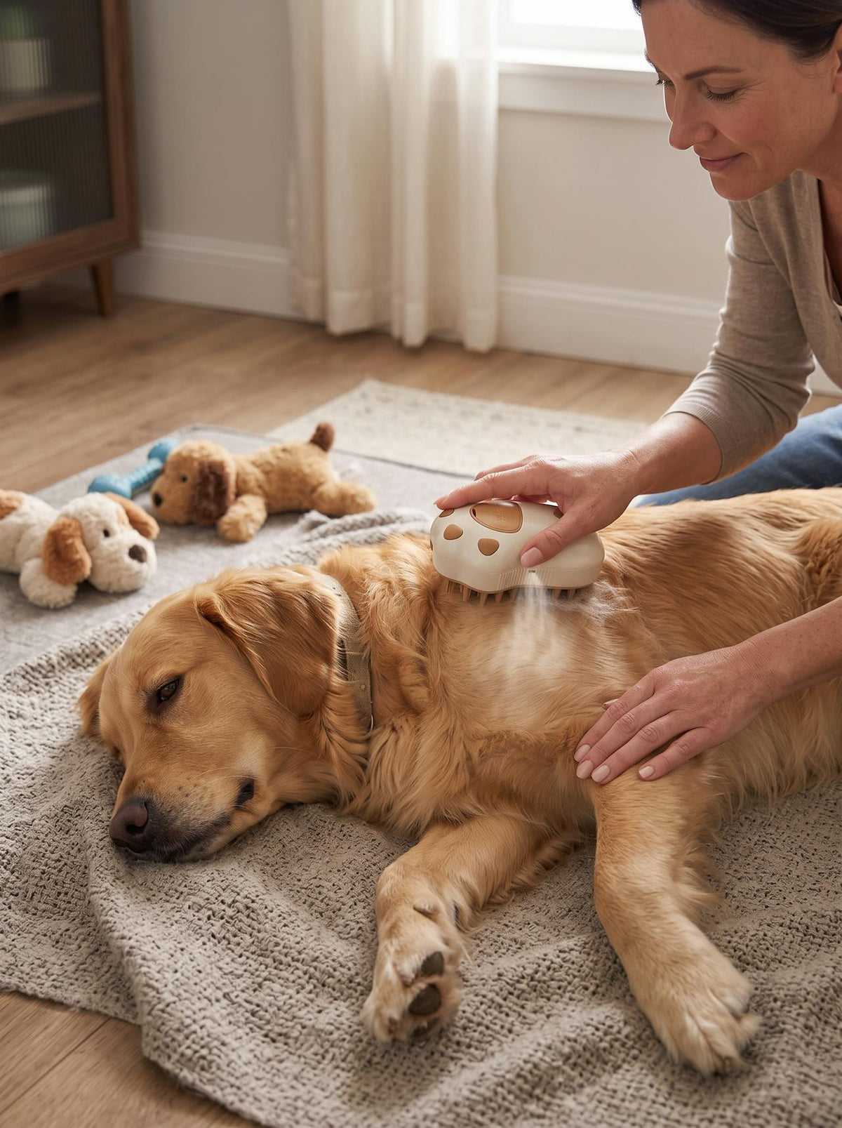 3-in-1 Pet Steam Grooming Brush lifestyle 2