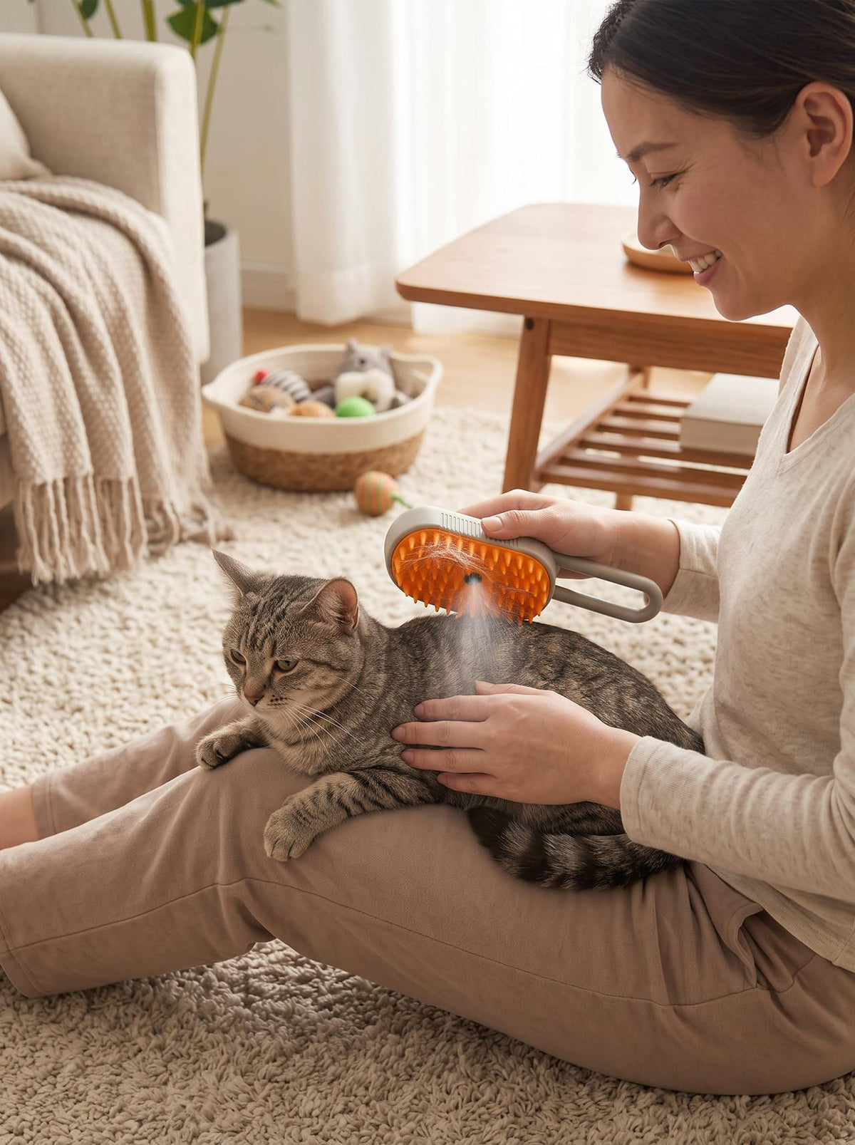 USB Rechargeable Pet Steam Brush lifestyle 3
