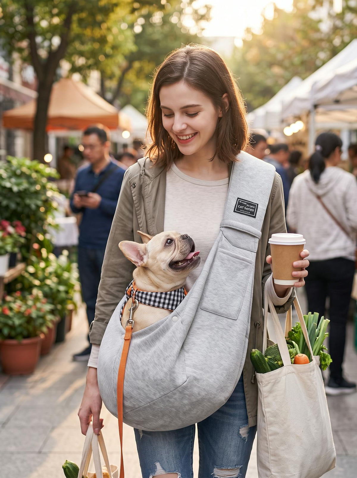 Cotton Crossbody Pet Sling lifestyle 2
