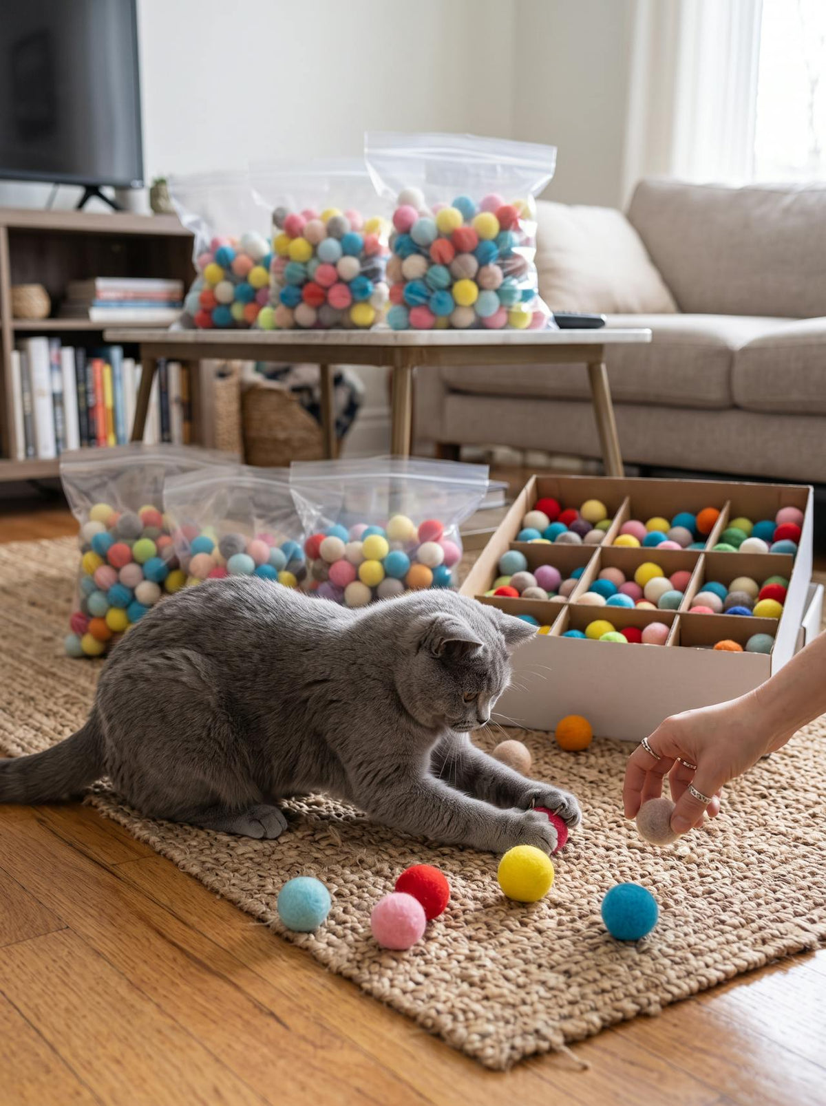 70-Piece Plush Cat Ball Set lifestyle 1