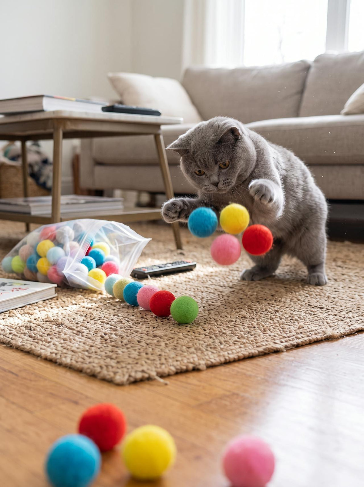 70-Piece Plush Cat Ball Set lifestyle 2