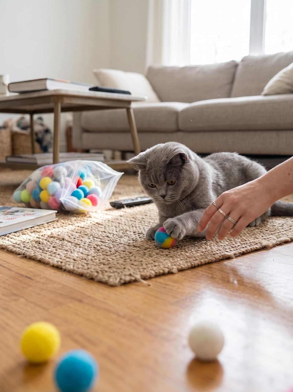 70-Piece Plush Cat Ball Set lifestyle 3