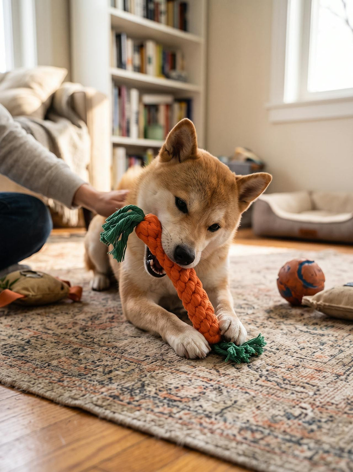 Carrot Rope Dog Chew Toy lifestyle 2