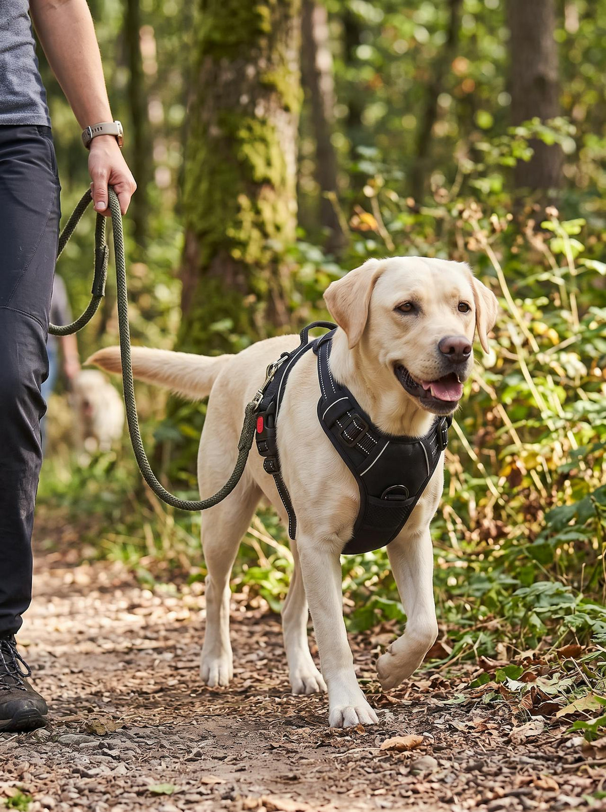 Leather Dog Harness, Collar & Leash Set lifestyle 3