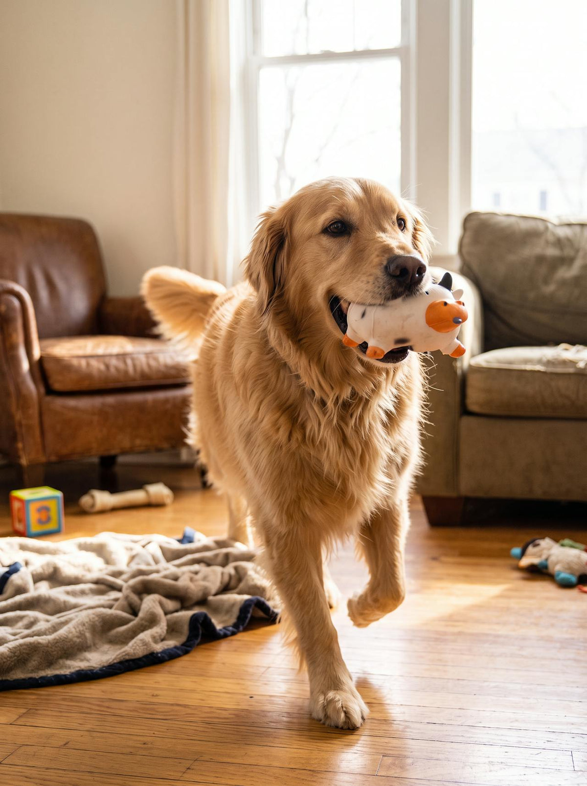 Squeaky Farm Animal Dog Toy lifestyle 3