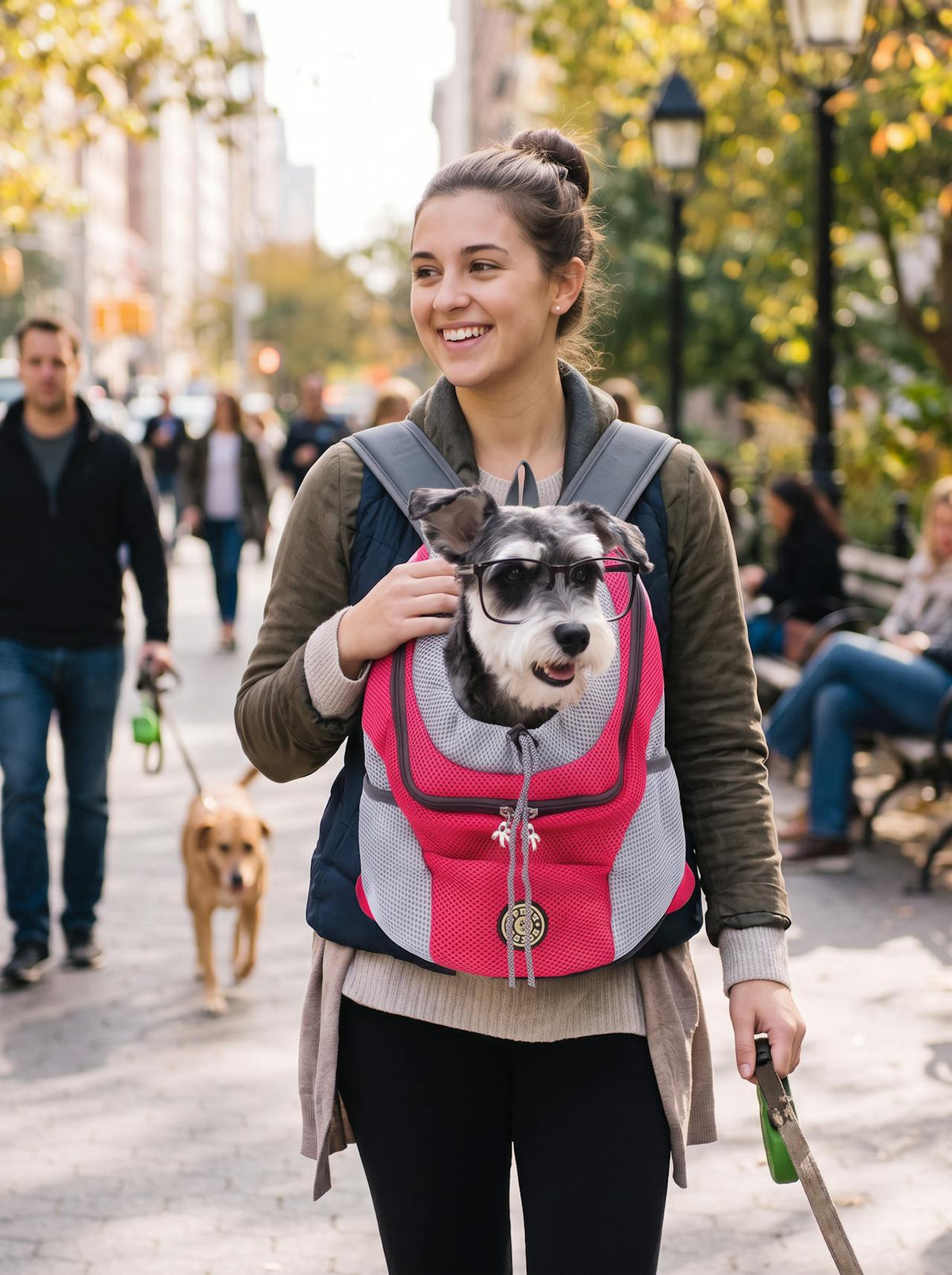 Double-Shoulder Mesh Pet Backpack lifestyle 2