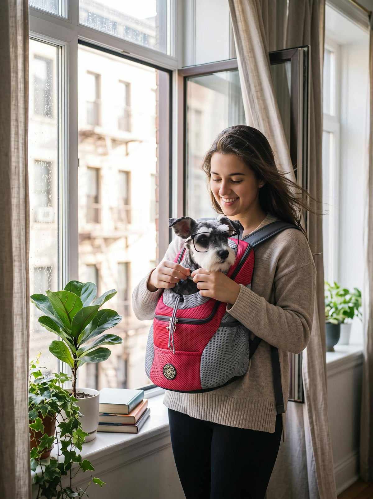 Double-Shoulder Mesh Pet Backpack lifestyle 3