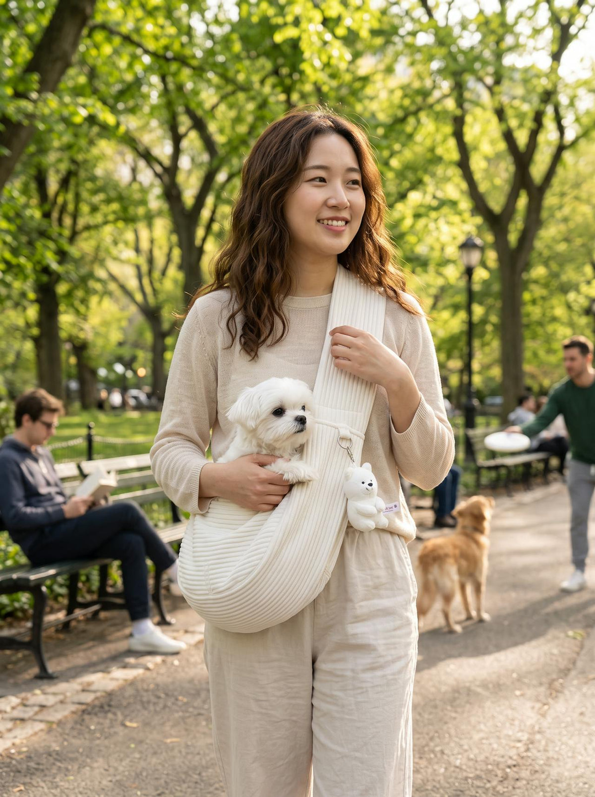 Canvas Shoulder Pet Carrier Tote lifestyle 2