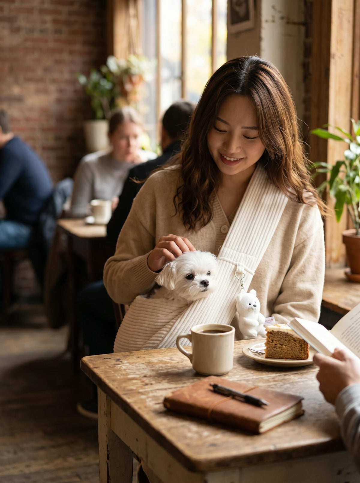 Canvas Shoulder Pet Carrier Tote lifestyle 3