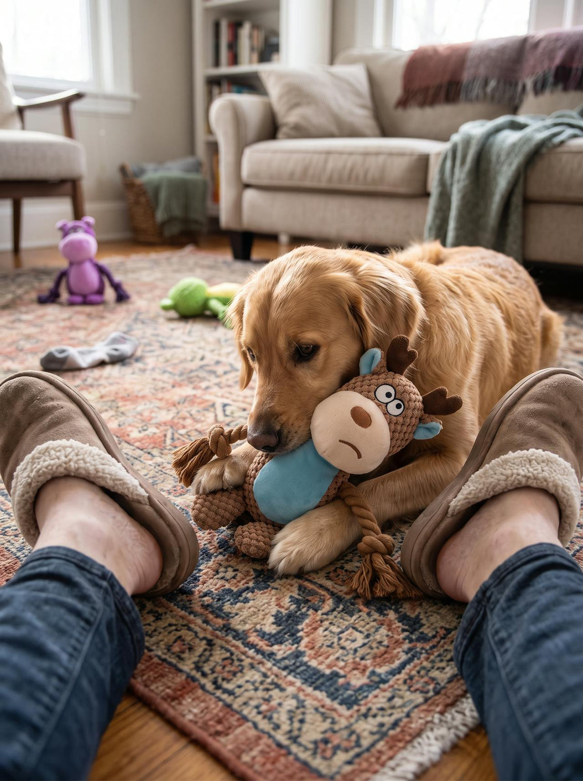 Tough Plush Squeaky Dog Toy lifestyle 3
