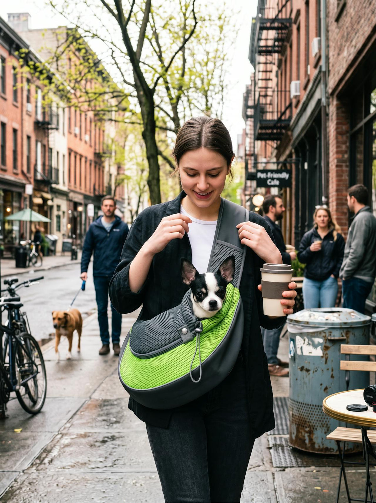 Mesh Pet Sling Carrier lifestyle 1