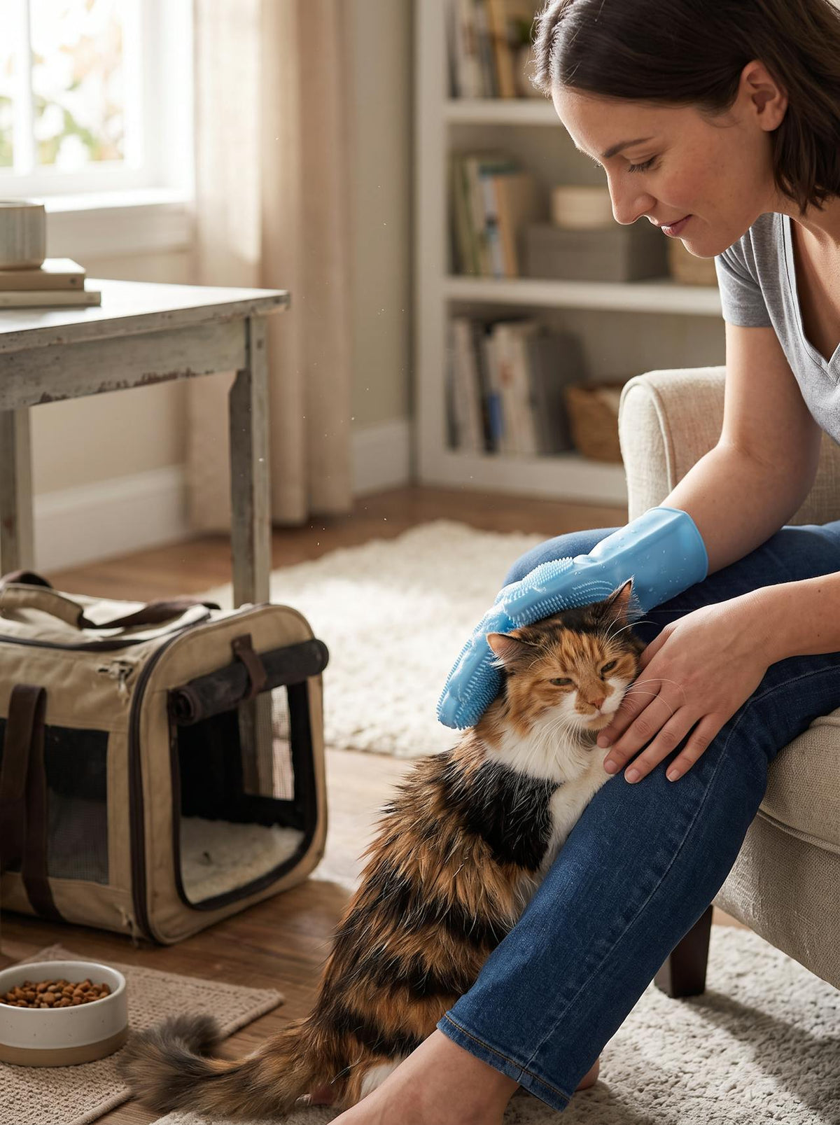 Silicone Pet Bath & Grooming Glove lifestyle 2