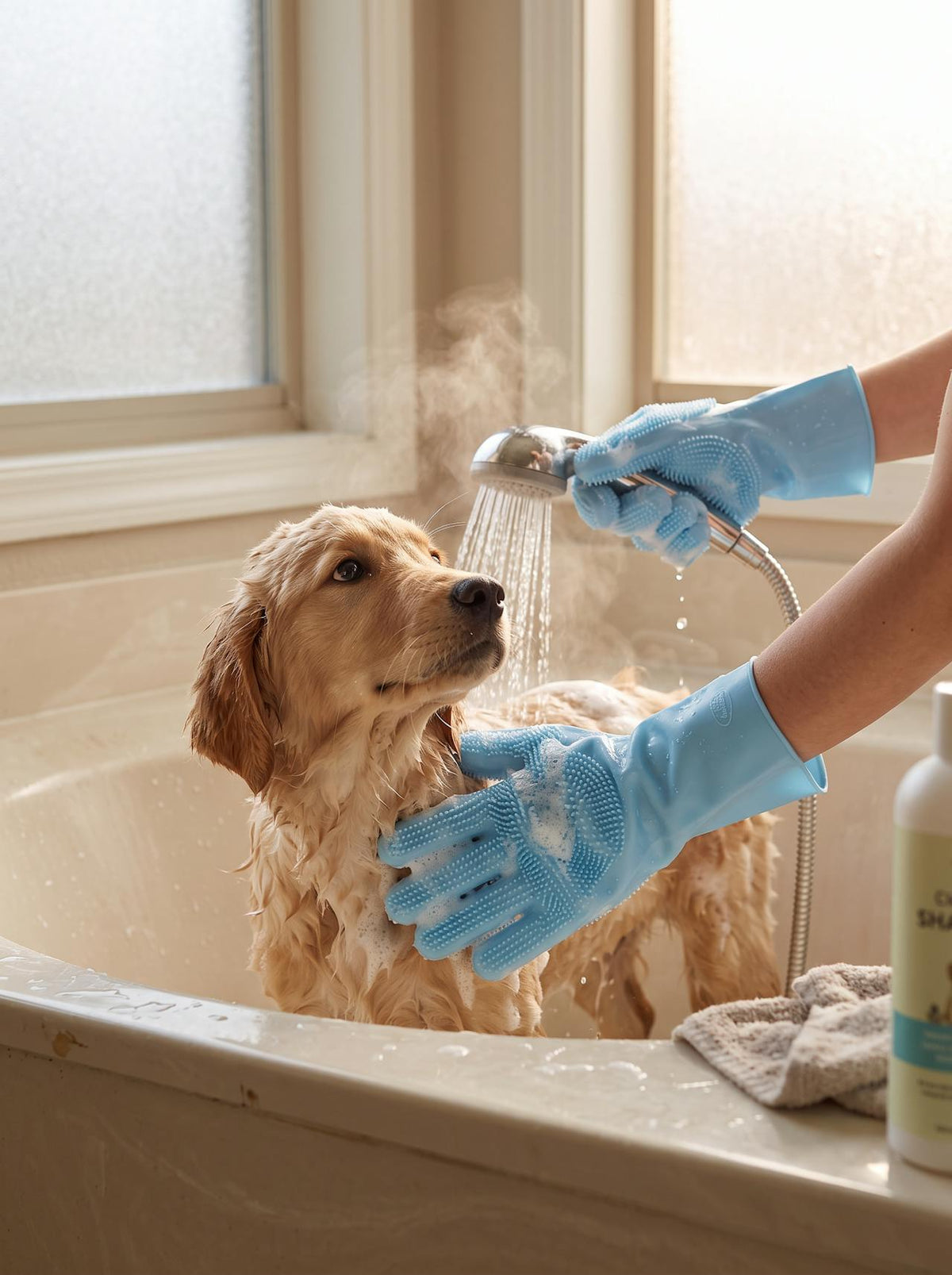 Silicone Pet Bath & Grooming Glove lifestyle 3