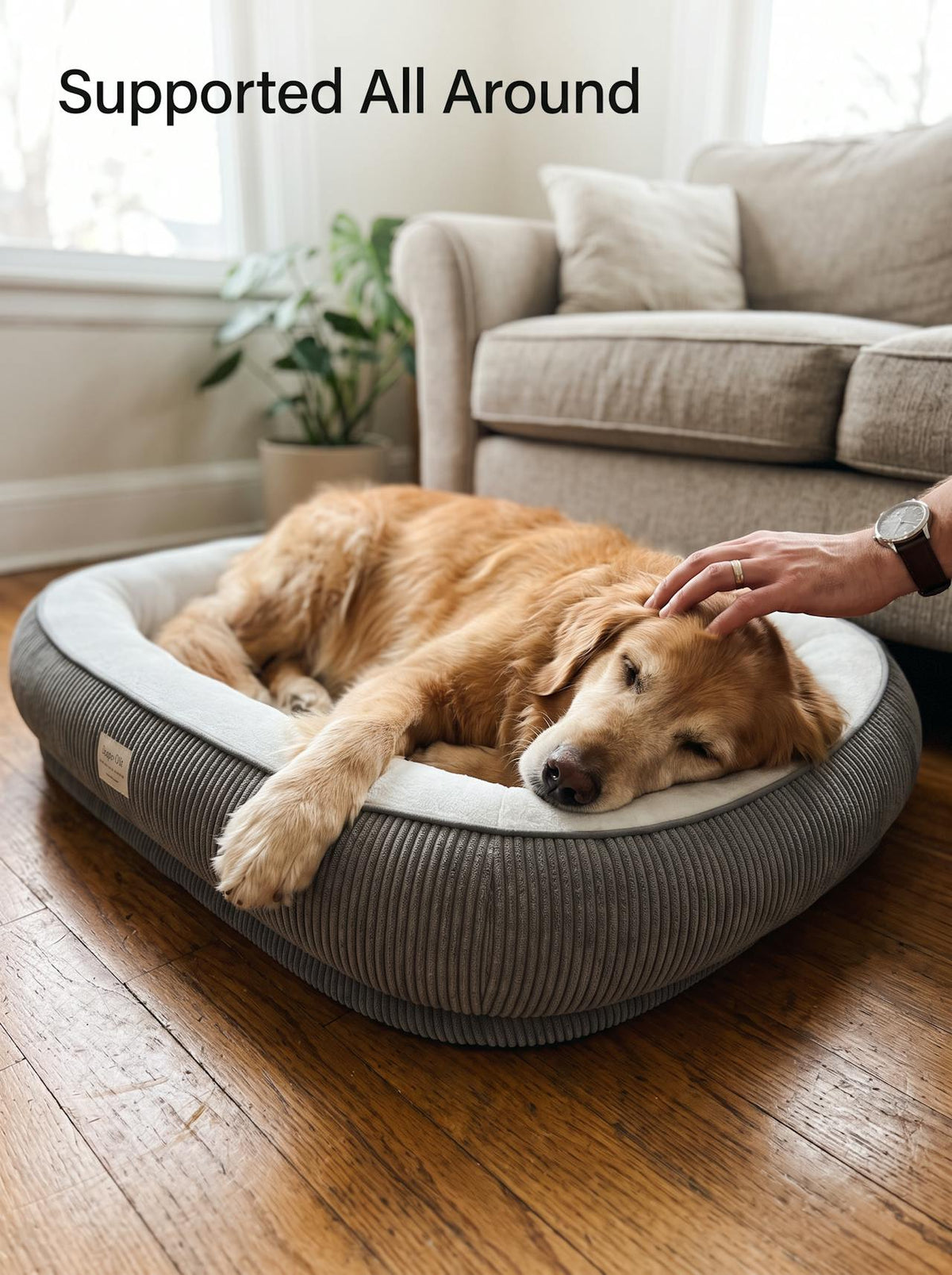 Plush Pet Bed Basket lifestyle 2