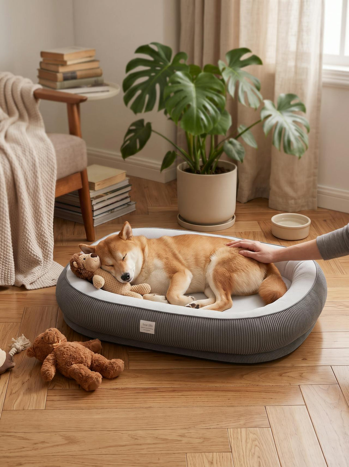 Plush Pet Bed Basket lifestyle 3