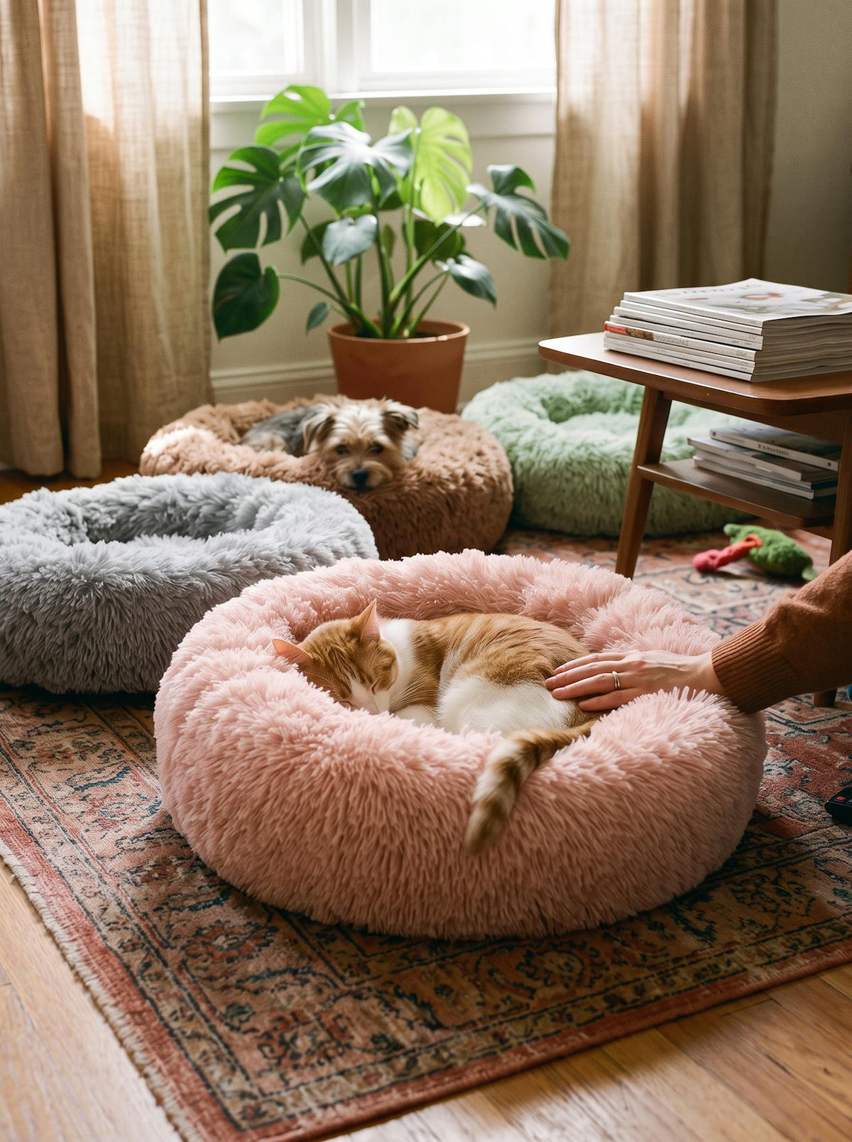 Round Plush Pet Nest Bed