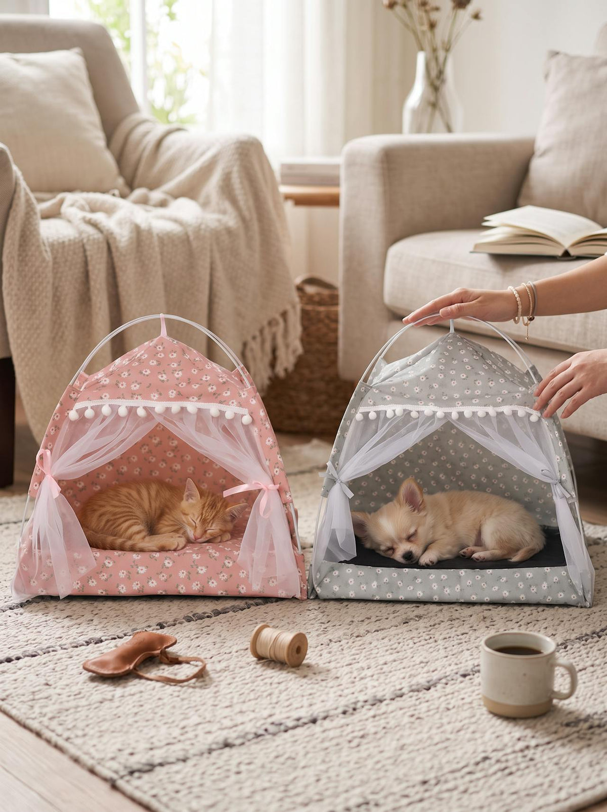 Portable Cat Tent Playpen lifestyle 2