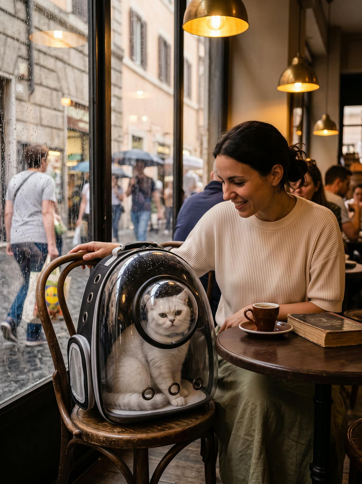Clear Capsule Pet Backpack lifestyle 2