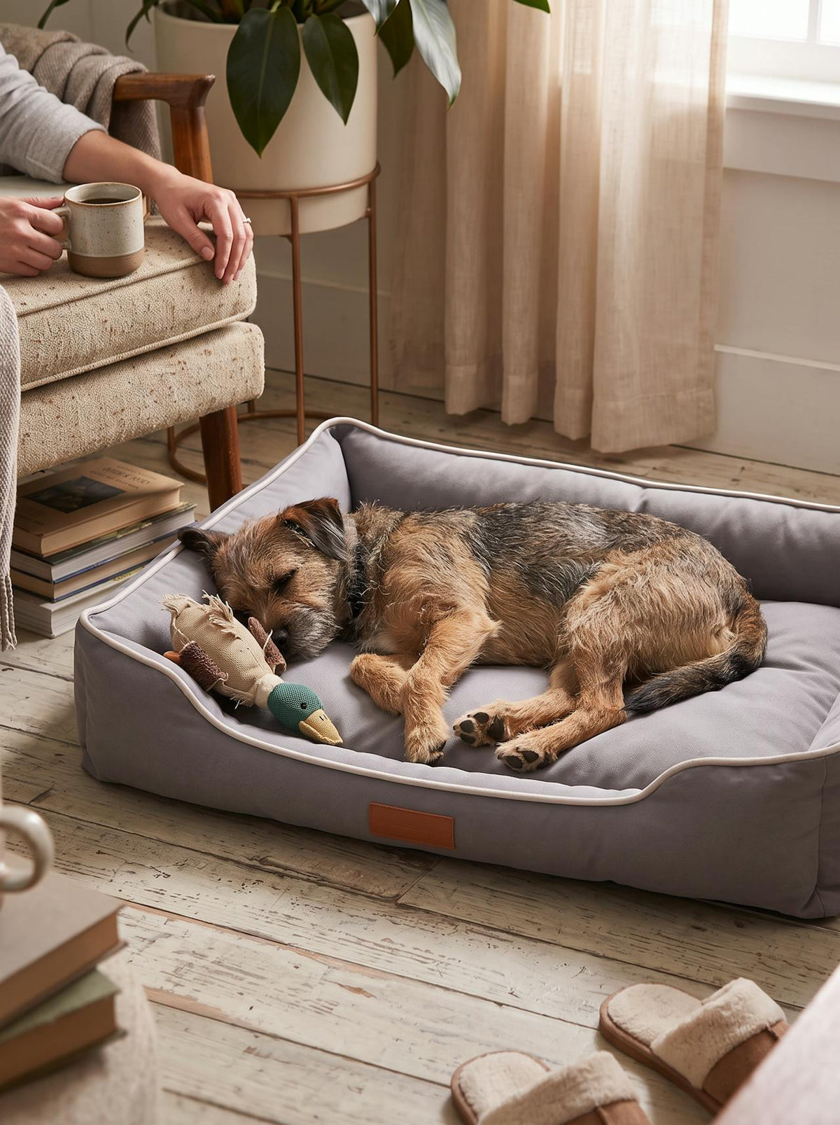 Waterproof Oxford Dog Bed lifestyle 2