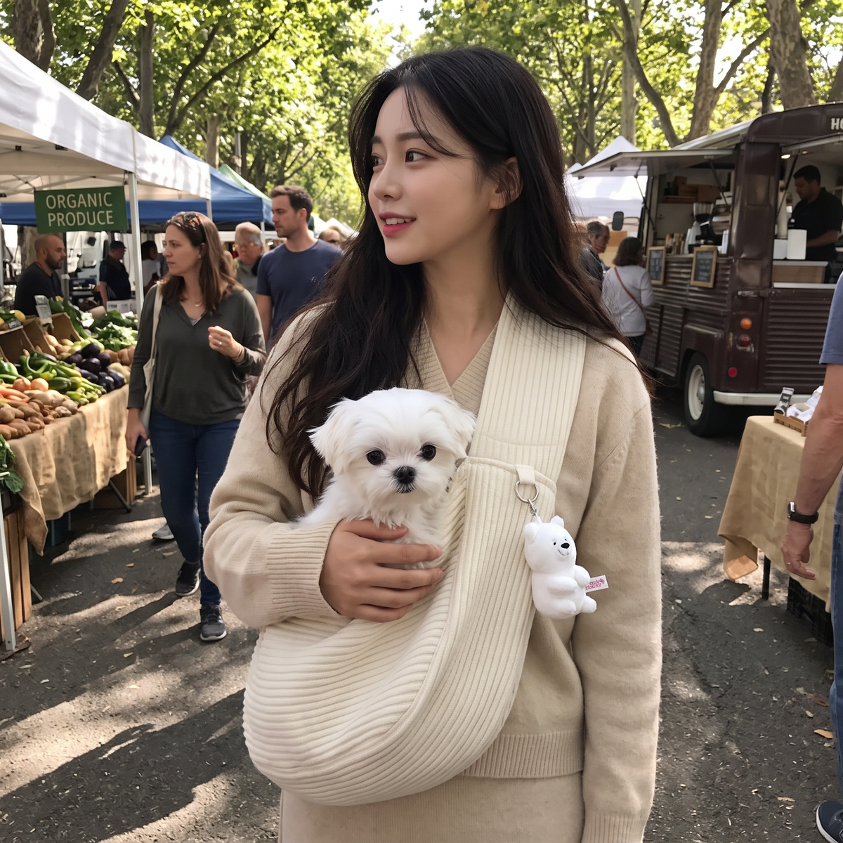 Handmade Canvas Pet Sling Bag | lifestyle